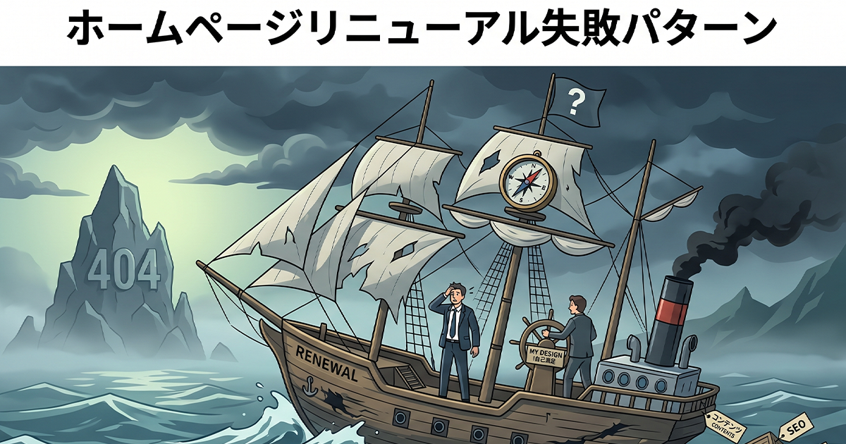 ホームページリニューアル失敗パターン