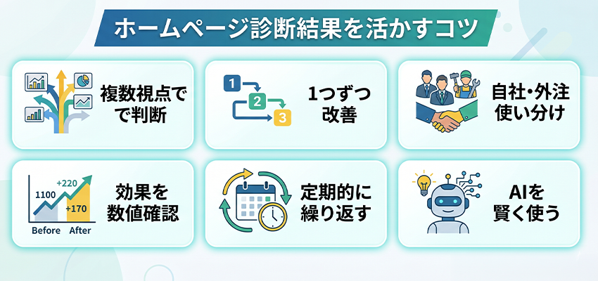 ホームページ診断の結果を活かすコツ