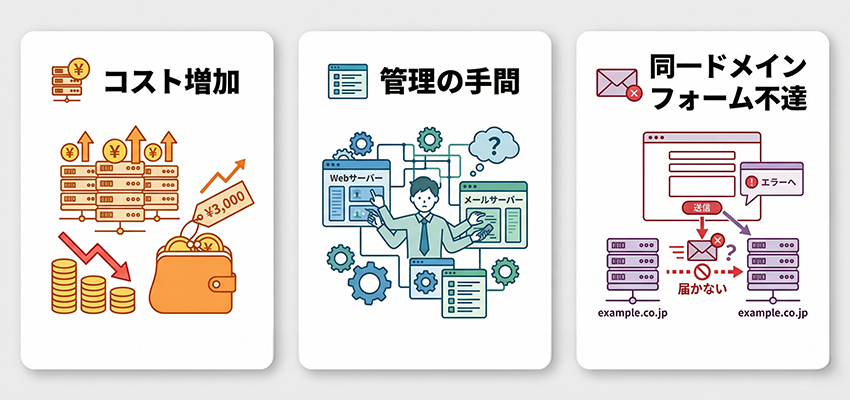 Webサーバーとメールサーバーを分けるデメリット