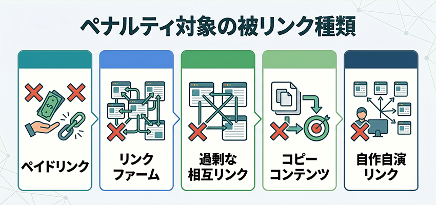 ペナルティの対象になる被リンクの種類