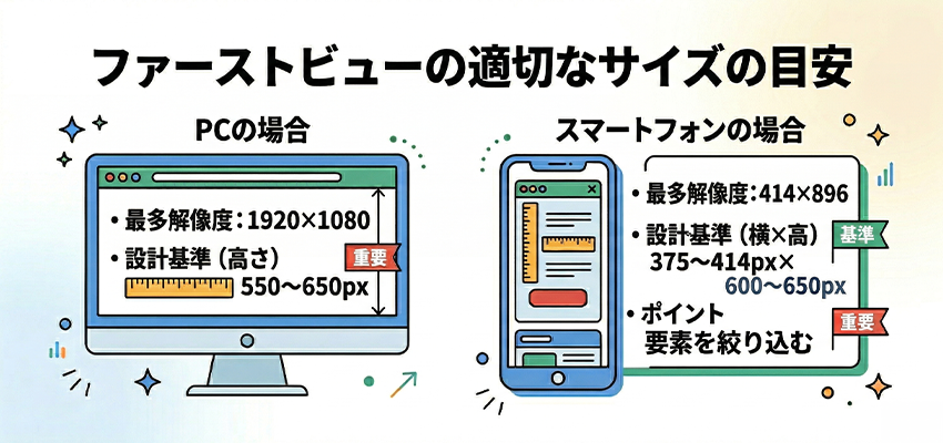 ファーストビューの適切なサイズの目安