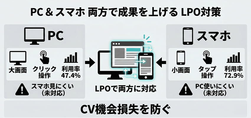 LPO対策はPCとスマホの両方を意識する