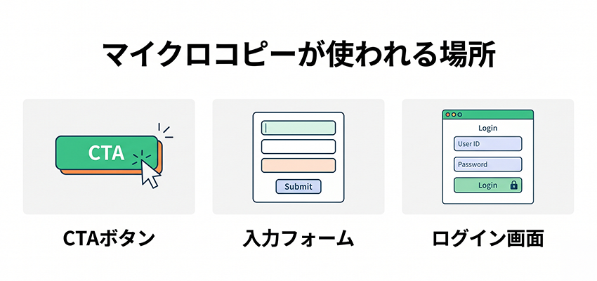 マイクロコピーが使われる場所