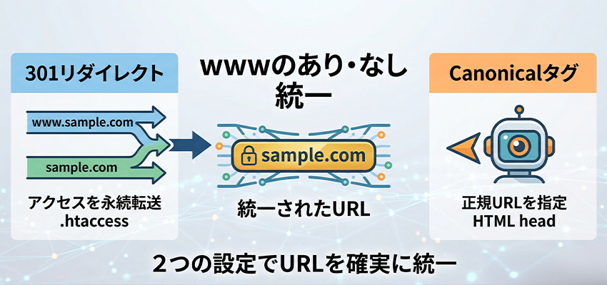 wwwのあり・なしを統一する設定方法