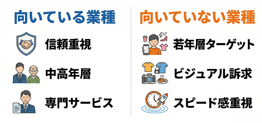 Facebookでの集客に向いている業種・向いていない業種