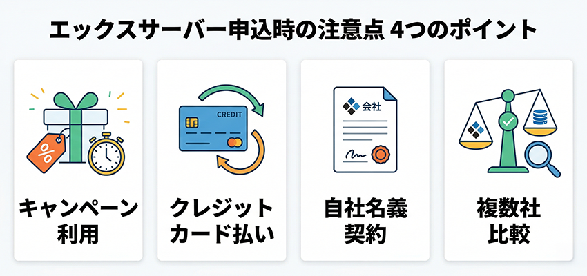 エックスサーバーを申し込む時の注意点