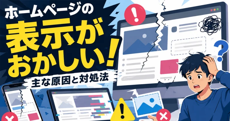 ホームページの表示がおかしい！主な原因と対処法を紹介