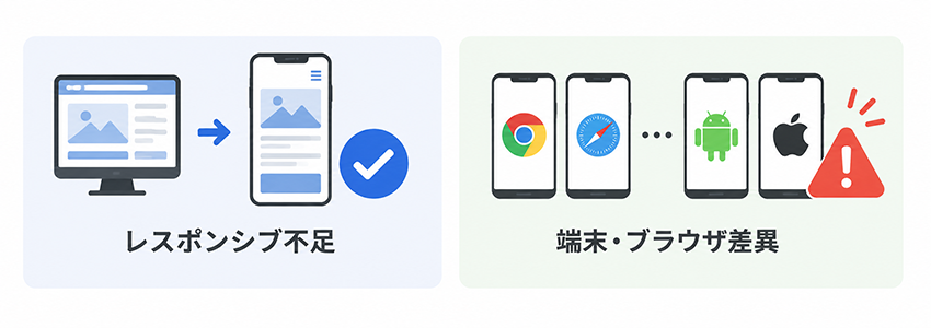 スマホでの表示がおかしい原因と対処法