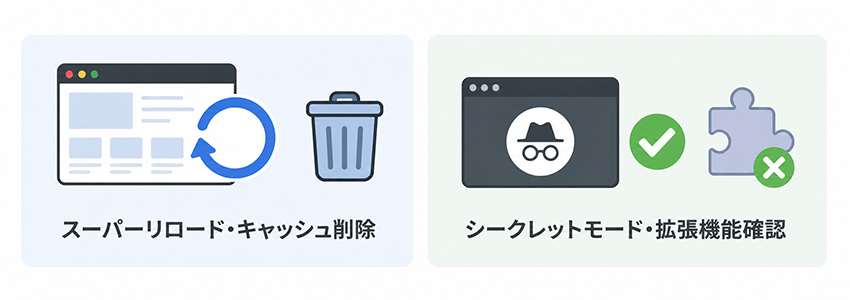 ホームページの表示がおかしいと感じたときに試すこと