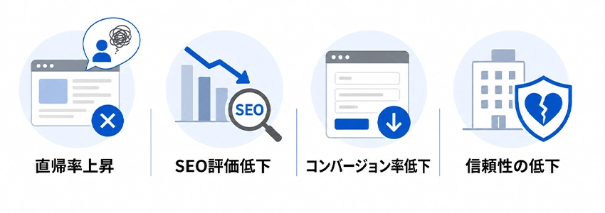 認知負荷が高いWebデザインのデメリット