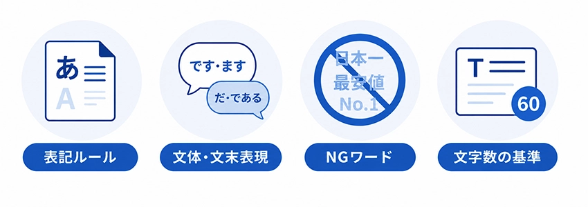 文章のトンマナで設定する項目