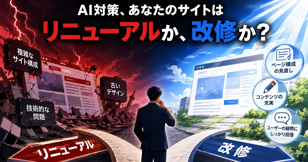 AI対策!あなたのホームページはリニューアルか改修か