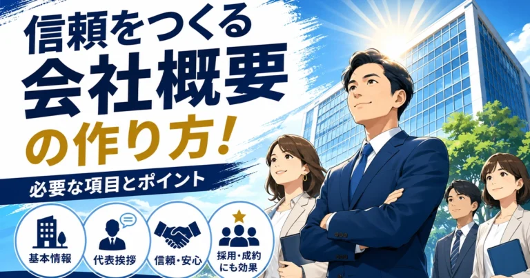 ホームページの会社概要の書き方と掲載項目!信頼されるページの作り方