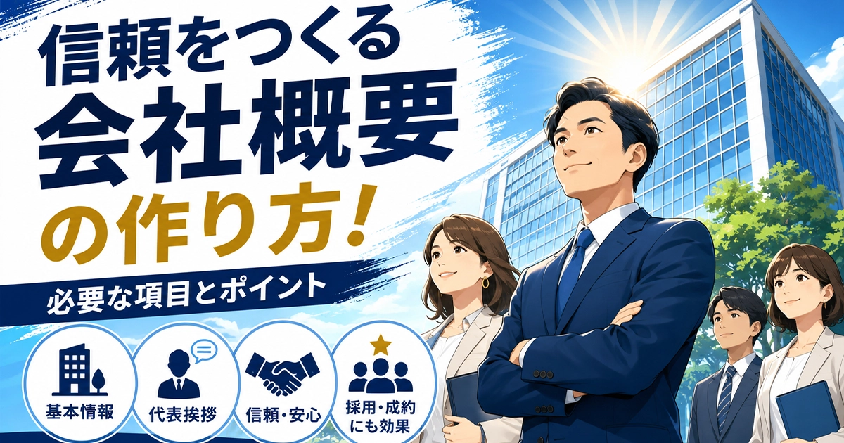 信頼を作る!会社概要の作り方