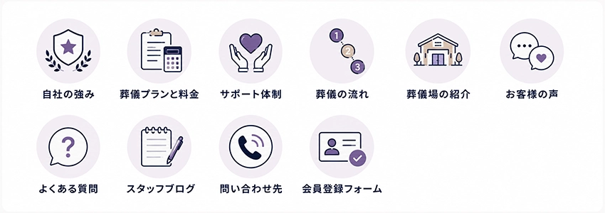 葬儀社のホームページに必要なコンテンツ