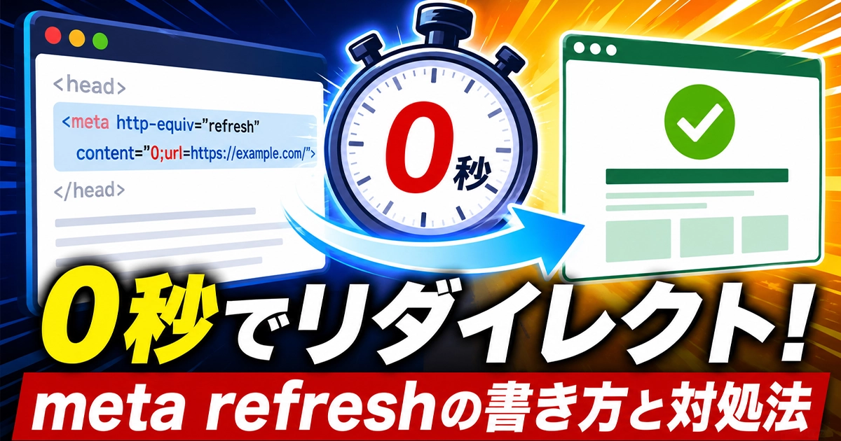 0秒でリダイレクト!meta refreshの書き方と対処法
