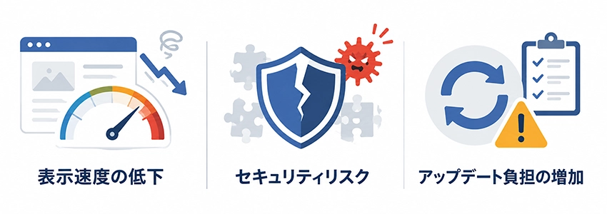 WordPressプラグインを入れすぎると起こる問題
