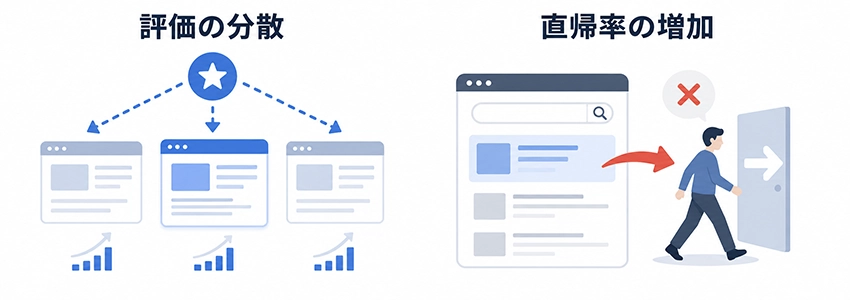 意図と違うページが上位表示されるデメリット