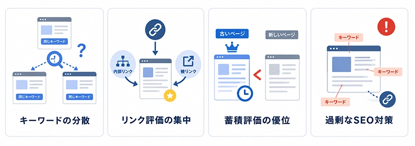 意図と違うページが上位表示される主な原因