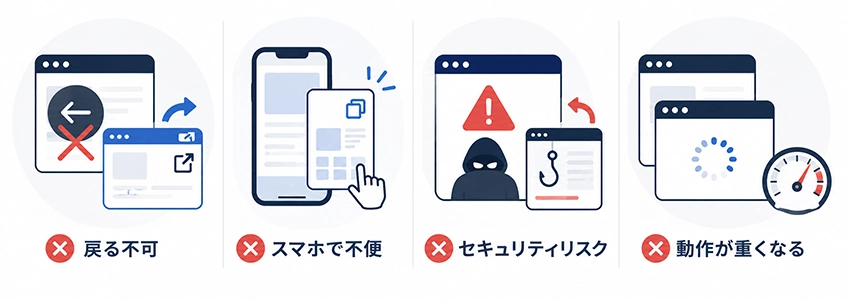 target="_blank"の注意点
