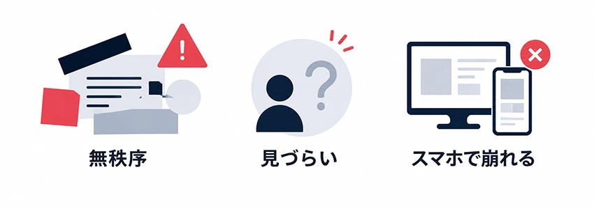 ブロークングリッドレイアウトのデメリット