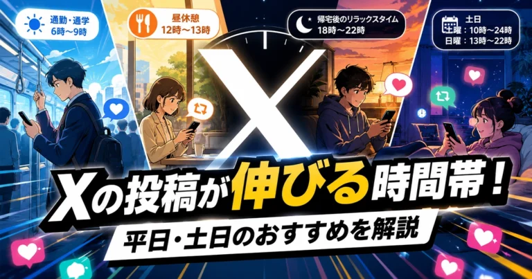 Xの投稿が伸びる時間帯!平日・土日のおすすめを解説