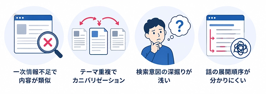 AI記事の量産で検索順位が下がる原因