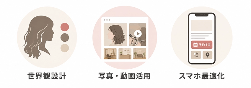 美容室・ヘアサロンのホームページデザインで意識すること