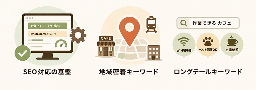 カフェ・喫茶店のホームページが行うべきSEO対策の考え方