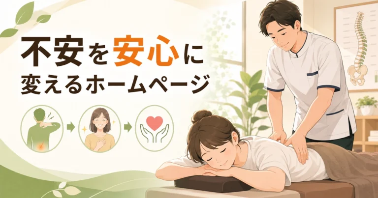 整体院・カイロ院のホームページ制作法！不安を安心に変える作り方