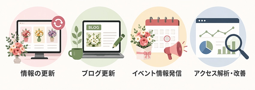 花屋のホームページで行うべき運営内容