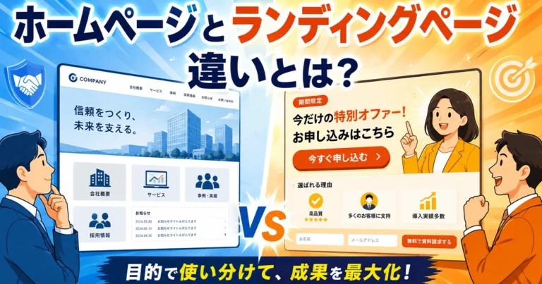 ホームページとランディングページの違いとは？併用するメリットも紹介
