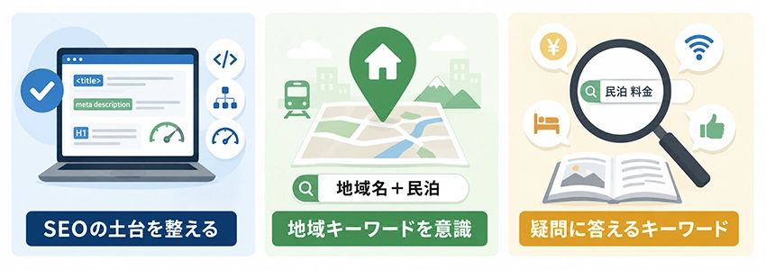 民泊のホームページが行うべきSEO対策の考え方