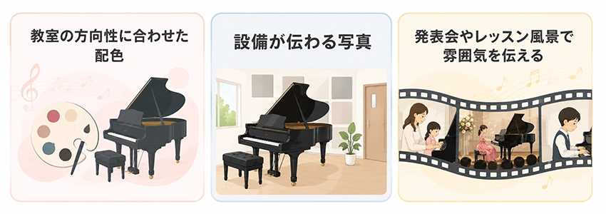 ピアノ教室のホームページデザインで意識すること