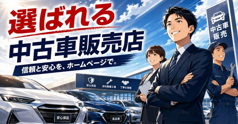 中古車販売店のホームページ制作法！選ばれるホームページの作り方