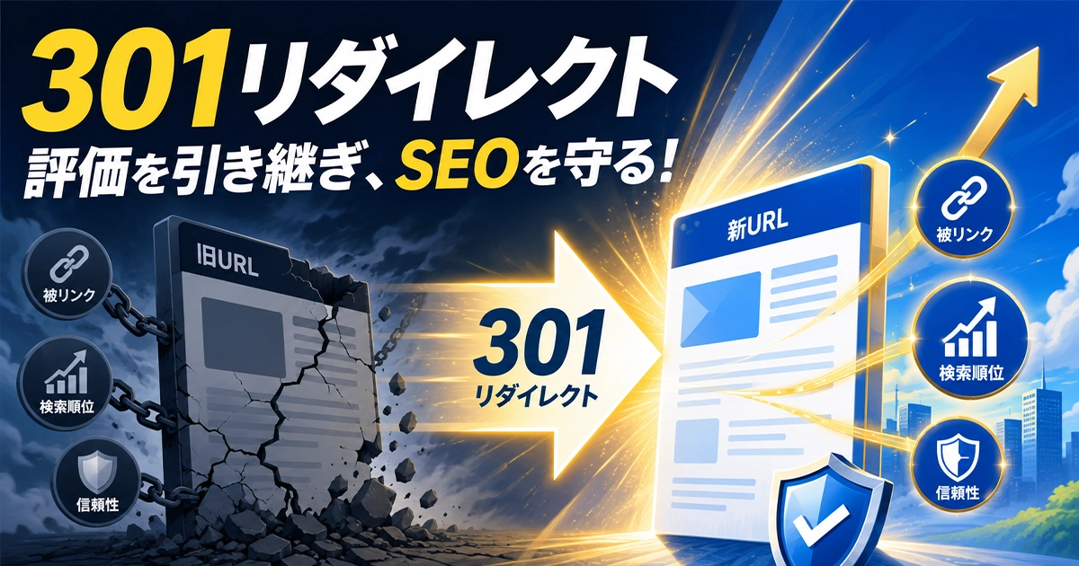 301リダイレクト！評価を引き継ぎSEOを守る