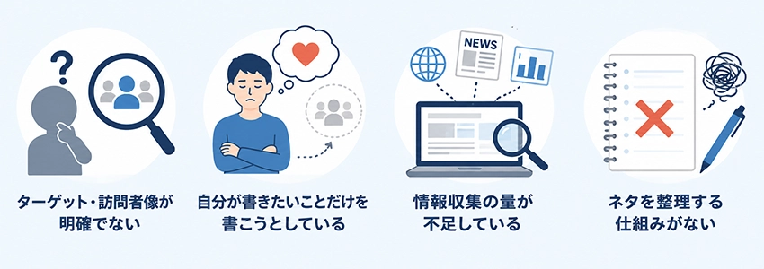 ブログのネタ切れが起こる主な原因