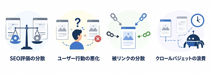 キーワードカニバリゼーションが与えるSEOへの影響