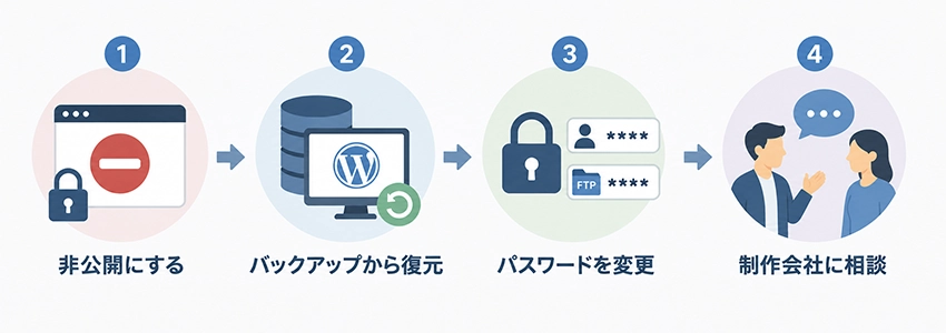 WordPressサイトの改ざんに気づいたらすぐやるべきこと