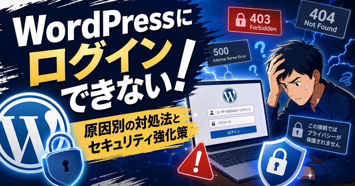 WordPressにログインできない!原因別の対処法とセキュリティ強化策