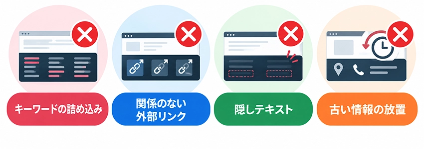 フッターでやってはいけないこと