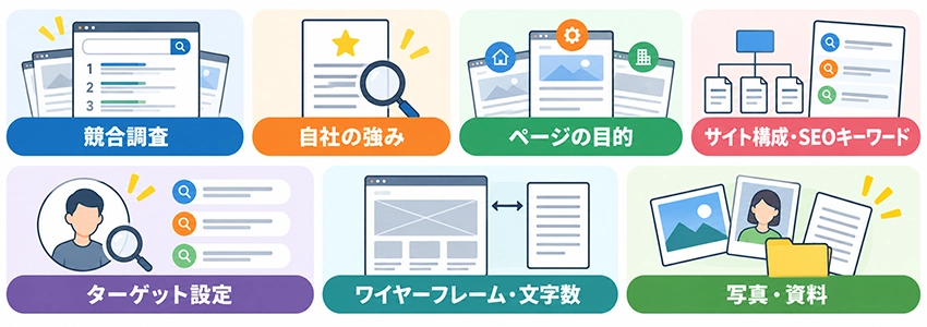 当社のホームページ制作で原稿を書き始める前に準備すべきこと