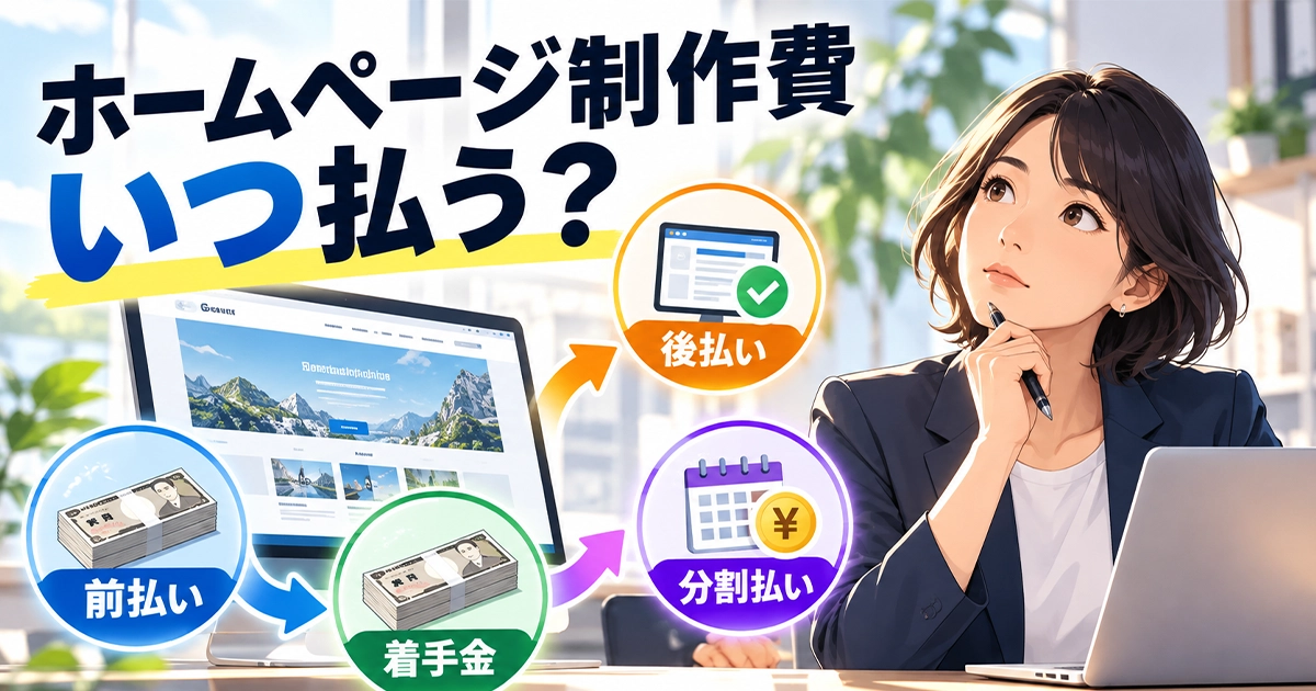 ホームページ制作費いつ払う？