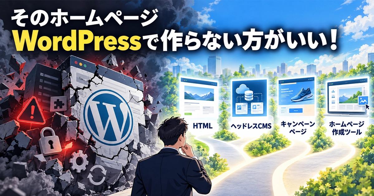 そのホームページはWordPressで作らない方がいい！