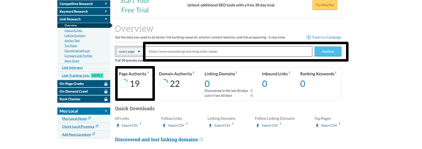 MozのPage Authorityの画像