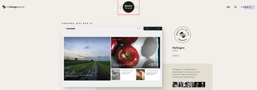 CSS Design Awardsサイトの画像