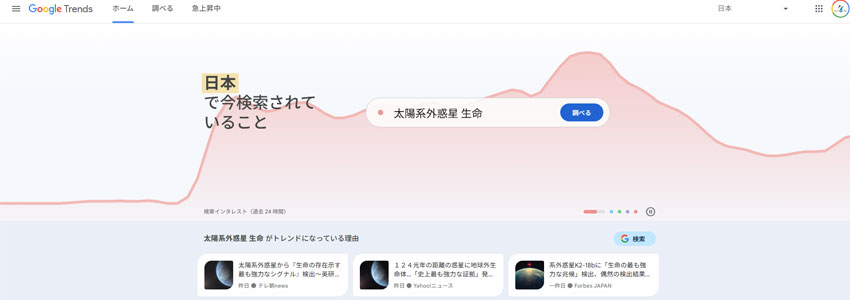 Googleトレンドサイトの画像