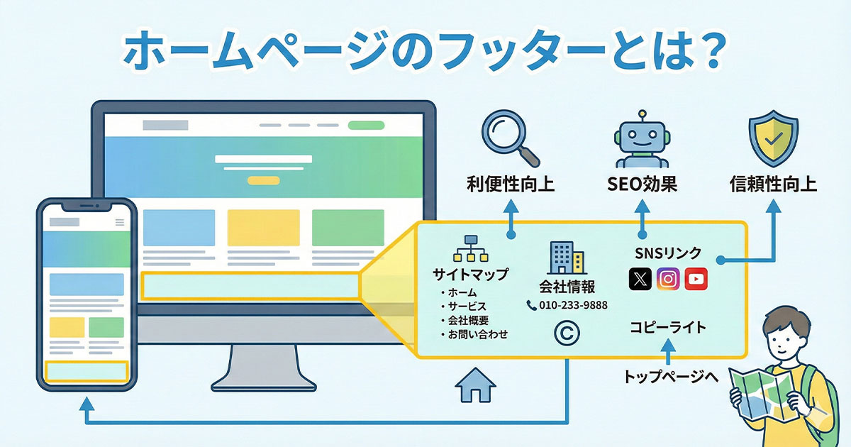 ホームページのフッターとは？