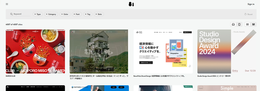 81-web.comギャラリーサイトの画像