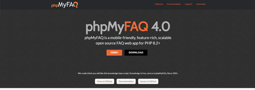 phpMyFAQサイトの画像